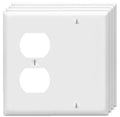 ZEFTV Duplex Receptacle Outlet/Blank Device Wall Plates 2-Gang Switch Electrical Cover Plate Unbreakable Thermoplastic Faceplate for Light Receptacle Outlet Switch, White (4 Pack) - color: Single Blank/Single Duplex, size: 4 Pack