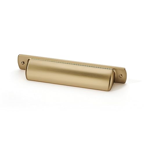 khtumeware 10 Pack 2-1/2"(64mm) Champagne Bronze Drawaer Pulls Cabinet Cup Pulls Kitchen Hardware Satin Brass Cabinet Handles Drawer Handles Knobs. - color: Champagne Bronze, size: Cup Pulls 2-1/2" Hole Center