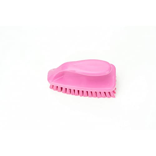 SPARTA Scrub Brush with Iron Shaped Handle and Stiff Bristles, Heavy Duty Scrubber Brush for Kitchen, Bathroom, Shower, Tile, Sink, Carpet and Bakepans, Polypropylene, 6 Inches, Pink - color: Pink, size: 6 Inches (Pack of 1)