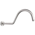 NearMoon Shower Extension Arm with Flange - S Shaped High Arc Gooseneck Long Shower Extender Pipe, Perfect for Rainfall Shower Head - Bathroom Accessory,16 Inch (Brushed Nickel) - color: Brushed Nickel