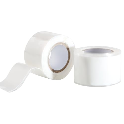 Self Fusing Silicone Tape 2 Rolls 1 in x 5' White Waterproof Rubber Leak Proof Sealing Rubber Self-amalgamating Tape for Emergency Hot and Cold Water Pipe Repairs and Tool Fixation - size: 2 Rolls - 5 ft - White - 20 mil Thickness