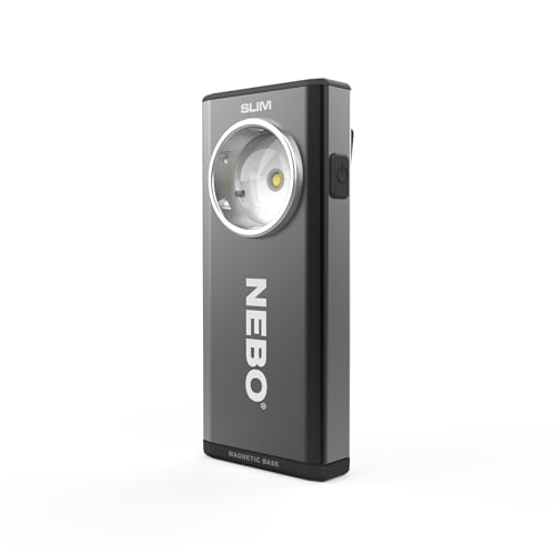 NEBO SLIM Pocket Flashlight | 500 Lumens, Rechargeable Mini EDC Work Light, Magnetic Base & Dimmable Brightness, Durable & Water Resistant, Includes Charging Cable — Black - style: 500 Lumens - Black