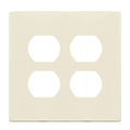 ENERLITES Screwless Double Duplex Outlet Covers Wall Plate, Light Almond - color: Light Almond, size: Screwless