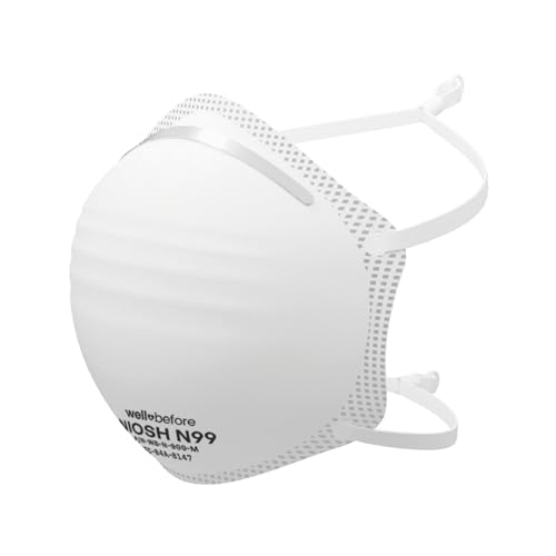Well Before NIOSH Approved N99 Respirator Masks - Breathable & Comfortable - Pack of 10