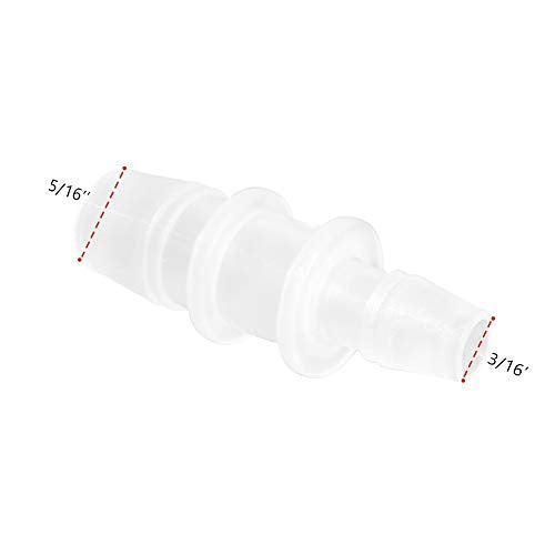 Plastic Hose Barb Reducer Pipe Fittings 5/16" to 3/16" Hose ID Connectors Joint Splicer Mender Adapter Union Boat Water Air Aquarium O2 Fuel (Pack of 3) - size: 5/16" to 3/16"