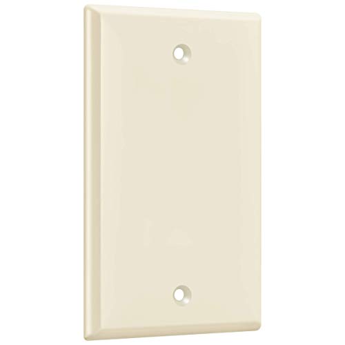 ENERLITES Blank Device Wall Plate, Gloss Finish, Standard Size 1-Gang 4.50" x 2.76", Polycarbonate Thermoplastic, 8801-LA-10PCS, Light Almond (10 Pack) - color: Light Almond, size: Standard Size