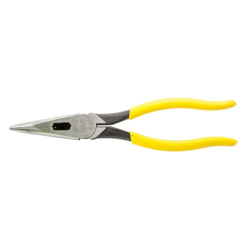 Klein Tools D203-8 Needle Nose Pliers, Long Nose Side Cutters, Alligator Pliers with Extended Handles, 8-Inch - style: Side Cutting