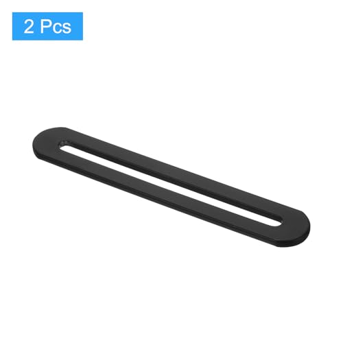 uxcell 2Pcs Adjustable Flat Mending Plate Support with Slot, 4.33 x 0.75 Inch Stainless Steel Slotted Straight Brace Brackets for Wooden Furniture, Black - size: 4.33 x 0.75 Inch