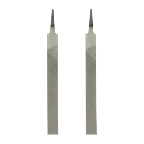 HARFINGTON 2pcs Flat Medium Cut File 6" Double Cut Teeth High Carbon Steel Hand Rasp File without Handle for Metal Wood Deburring Removing - size: 6", style: Medium
