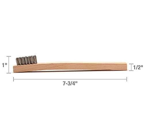Steelman Stainless Steel 1200-Bristle Count Wire Brush for Mechanics and Painters, Removes Rust and Paint from Metals, Wood Handle, 10 Pack - style: 1200 Bristle Count Wire Brush-10 pack