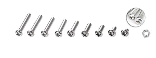 280Pcs #4-40 UNC Stainless Steel Phillips Pan Head Machine Screws Nuts Assortment Kit- #4-40x 3/16" 1/4" 5/16" 3/8" 1/2" 5/8" 3/4" 7/8" 1" - size: #4-40