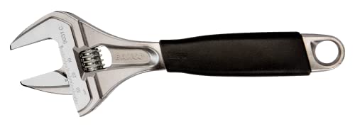 Bahco BAH9031RCUS 8" SAE Ergo Adjustable Wrench, Extra-Wide Jaw, Slim Head - size: 8 inches, style: Chrome Finish - Standard Jaw