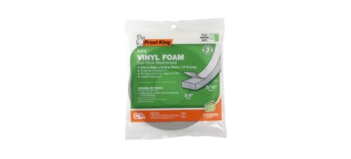 Frost King Vinyl Foam Tape - Closed Cell - Moderate Compression, 3/4" W, 3/16" Thick, 17' L, Grey - size: Pack of 1, style: 3/4"W,3/16"T,17'L,Grey