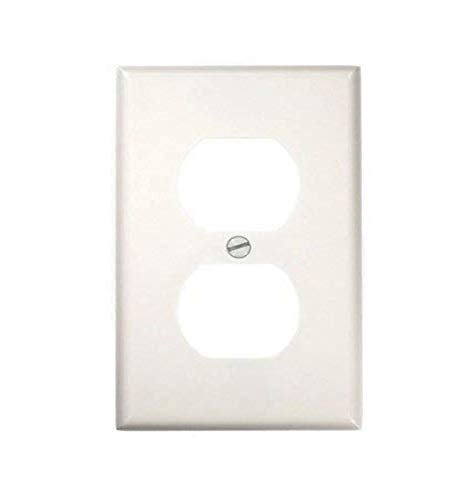 Leviton 1-Gang Duplex Device Receptacle Wallplate, Standard Size, Thermoset, Device Mount, 1-Pack, 88003, White - color: White, size: Pack of 1