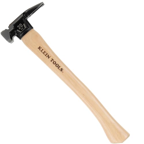 Klein Tools H80920HS Smooth Face Hammer with Straight Claw, 20-Ounce Forged Steel, Hickory Handle, California Framing Style, Magnetic Nail Starter, and Extra-Large Squared Strike Face