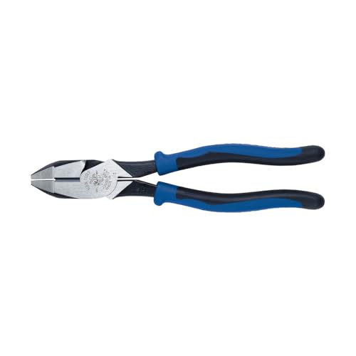 Klein Tools J2000-9NE Side Cutter Linemans Pliers, Made in USA, High Leverage 9-Inch Pliers Cut ACSR, Screws, Nails, Wire - style: Cuts