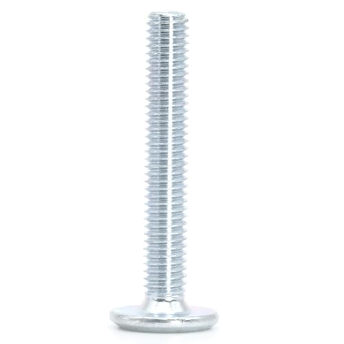 ReplacementScrews M6 x 50 Joint Connector Bolts (50mm Length, 1mm Pitch) | Fine Threaded M6, JCB Furniture Assembly Screws, Flat Head, Blunt Tip, 4mm Hex (Allen) Drive, Zinc Plated Steel, Pack of 5
