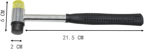 2 Pcs Black Rubber Hammer, 25mm Double Face and Widely Used for Installing Furniture, Floor, Tiles, Watches and Handmade (25mm)