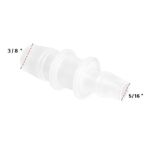 Plastic Hose Barb Reducer Pipe Fittings, 3/8" to 5/16" Hose ID Connectors Joint Splicer Mender Adapter Union Boat Water Air Aquarium O2 Fuel (Pack of 3) - size: 3/8" to 5/16"