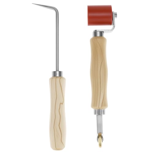 QWORK Seam Roller Kits, 40mm Silicone Seam Roller with Detail Penny Roller & Seam Tester for Ply Roofing Seaming