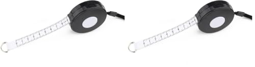 WIN TAPE 80'' / 205 CM Black Retractable Tape Measure with Black Rope (Pack of 2) - color: Black, size: 2.1 m (Pack of 2)