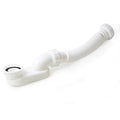 Low Profile 1 1/2" P Trap Flexible Bathtub & Shower Drain Pipe, Flat P Trap Kit for Freestanding Tub, Space Saving Bath Drain Assembly, Easy Install Durable Plumbing Replacement - style: Both ends have threads - white