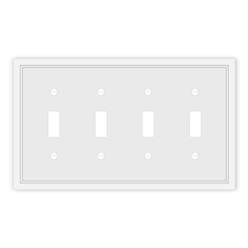 Quad Toggle Light Switch Cover Plate - size: 4 Gang Quad Toggle