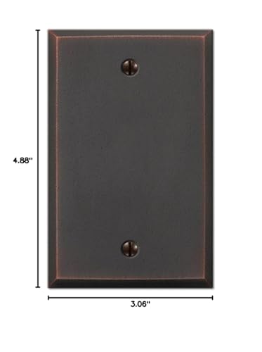AMERELLE 68BDB Manhattan Single Blank Cast Metal Wallplate in Aged Bronze - size: 1 Blank