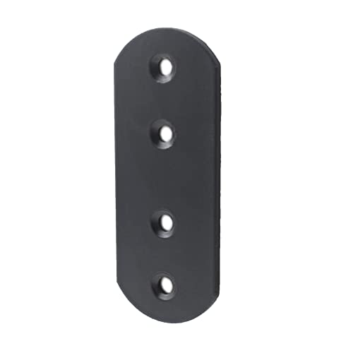 4 Pack Flat Mending Plate for Wood, ULIFESTAR Black Iron Flat Straight Brace Brackets Metal Repair Fixing Wood Brace Joining Plates Connector for Repairing Wooden Furniture with Mounting Screws - size: 3.7 x 1.5 x 0.12 inches