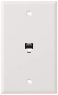 Leviton Standard Telephone Wall Jack, 6P4C, Screw Terminals, 40249-W, White - size: Leviton