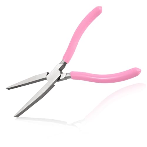 7.5" Long Flat Nose Pliers Serrated Jaw Extra Long Nose Plier Duckbill Pliers Jewelry Making Supplies for Jewelry Making, Fishing, Wire Wrapping, Flat Plier for Hard to Reach Narrow Spaces - style: 7.5" Flat Nose Plier Serrated Jaw