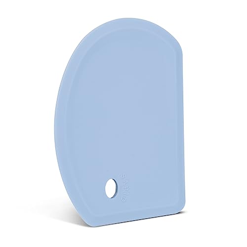 Silicone Dough Scraper with Metal Core Flexible Bowl Scraper Bread Baking - color: Blue