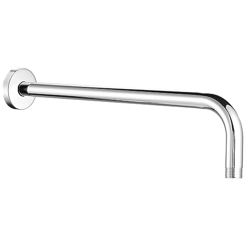 Shower Arm with Flange, 15 Inches Wall Mount Replacement Extension Showerhead Arm For Fixed Shower Head, Chrome - color: Chrome, style: 15 Inch