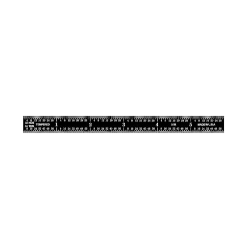 PEC Tools Flexible Metal Ruler Set (6"+18"), Premium Stainless Steel with Black Chrome Finish, 16R Graduation (1/32", 1/64", 1/50", 1/100"), Easy to Read Machinst Rule for Professionals, Made in USA - color: Black Chrome-Flexible, size: 6"+18"