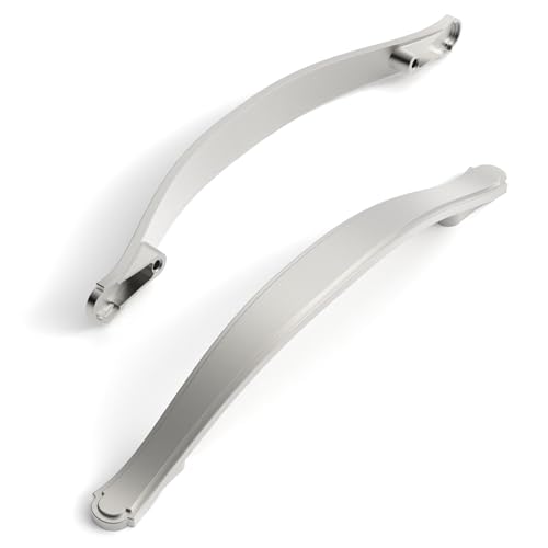 Amerdeco 10 Pack Brushed Satin Nickel Cabinet Pulls 5 Inch(128mm) Hole Center Drawer Pulls Cabinet Hardware Kitchen Cabinet Handles for Bathroom Dresser Pulls ZH0068 - color: Brushed Satin Nickel, size: 5"/128MM Hole Center