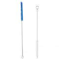 Straw Cleaner Brush, Reusable Metal Handles Straw Cleaner Brush Extra Long for Stanley Mug 40, 30, 20 oz, 10mm Wide for Sippy Cup, Water Bottle and Tubes - color: Clear+Blue