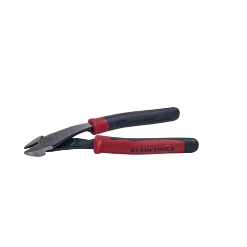 Klein Tools J248-8 Pliers, Made in USA, Diagonal Cutting Pliers with Angled Head, Short Jaws, High-Leverage Design, 8-Inch