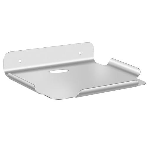 8"x 6.4" Floating Shelves, Metal Wall Shelf for Wall Storage, for Smart Home, Speakers, Internet Router, Security Camera - for Bedroom, Bathroom, and Living Room (Silver) - color: Silver