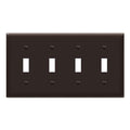 ENERLITES Quad Toggle Light Switch Wall Plate, Standard Size 4-Gang 4.50" x 8.19", Unbreakable Polycarbonate Thermoplastic, 8814-BR, Brown - color: Brown, size: Standard Size