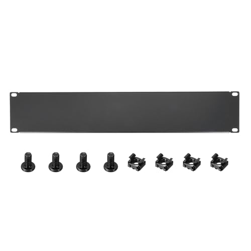 1 Set 2U Blank Panel, Metal Rack Mount Filler Panel Kit with Screws and Nuts for 19 Inches Network Enclosure Server Rack Cabinet Cable Accessories, Black - size: 88.5mm (2U)