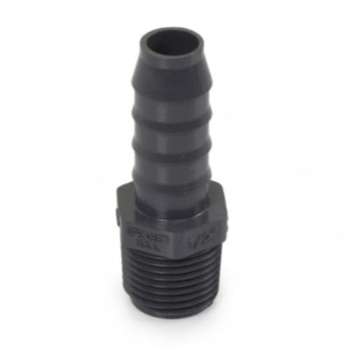 1/2" Barbed Insert x 1/2" Male NPT Threaded PVC Adapter, Sch 40-1pcs - size: 1/2" Barbed Insert x 1/2" MNPT, style: Adapter