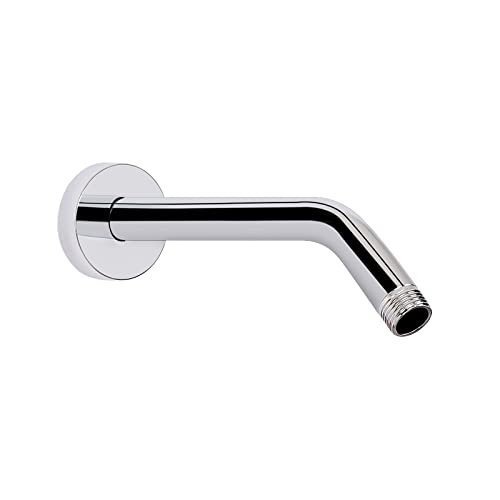 Shower Arm with Flange and Teflon Tape, Wall Mounted Shower Pipe 304 Stainless Steel Extension Arm for Fixed Shower Head & Handheld (8 Inch, Chrome) - color: Chrome, style: 8 Inch