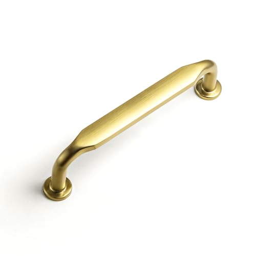 12 Pack Brushed Gold Zinc Alloy Cabinet Handles - 3.8''(96mm) Hole Center Cabinet Pull Hardware for Bedroom, Kitchen L101 - color: Brushed Gold, size: 3.8'' Hole Center