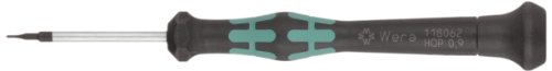 Wera 05118062003 Kraftform Micro 2054 Hexagon Electronics Precision Screwdriver, 0.9mm Head, 40mm Blade Length - size: Hexagon 0.9mm Head, 40mm Blade