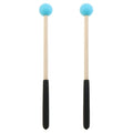 8-inch Rubber Head Wooden Handle Percussion Mallets, Blue Drum Sticks for Xylophone and Glockenspiel