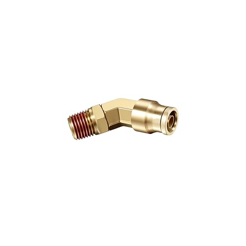 45° Swivel Elbow Push-to-Connect Fittings, 5PCS Brass C36000 Male Elbow Connectors for Nylon Tubing in Pneumatic Systems (1/2"OD x1/2" NPT) - size: 1/2"OD x1/2" NPT