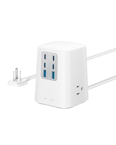 Anker Desktop Charger, 9-in-1 Power Strip with 300J Surge Protector, 100W - color: White