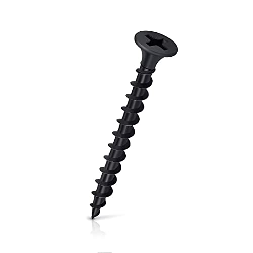 #6 x 1-5/8" Drywall Screws 225PCS Coarse Thread Wood Screws 1 LBS Flat Truss Head Self Tapping Screws Black Phosphate Coated Stainless Fast Self Tapping LZDRY-012 - color: 1 LB, size: #6x1-5/8