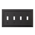 Classic Architecture Wall Plates,Light Switch covers, Electrical Outlet Covers, Duplex receptacle wall plates,Mid Size Bamboo Fiber Material Switch plates Matte Black (4 Gang Toggle 1PK) - style: 4 Gang Toggle 1PK
