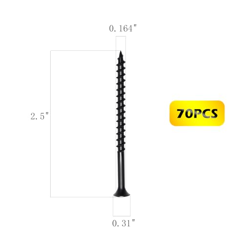 #8 x 2-1/2 Inch Drywall Screws Phillips Flat Head Black Oxide Screws 55 PCS, Wood Screws for Furniture Cabinet DIY - size: #8×2-1/2